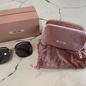 Miu Miu Velvet Sunglasses Case in Pink